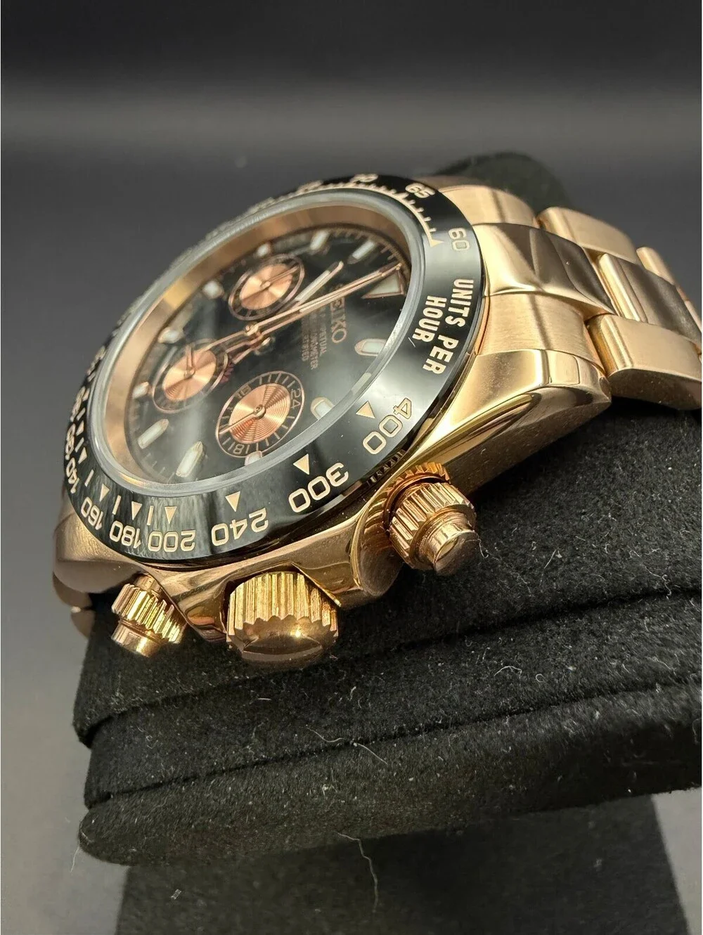 CUSTOM SEIKO DAYTONA ROSE GOLD BLACK
